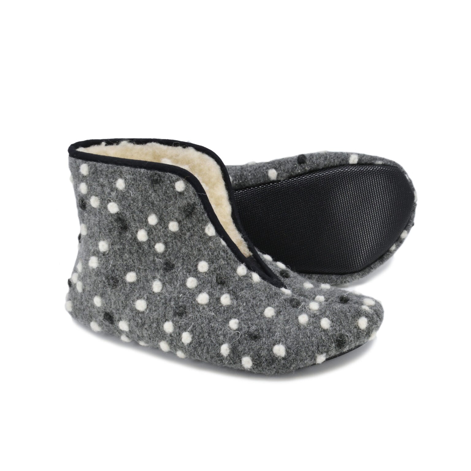 Barefoot Wool Slippers Trolla - Dots