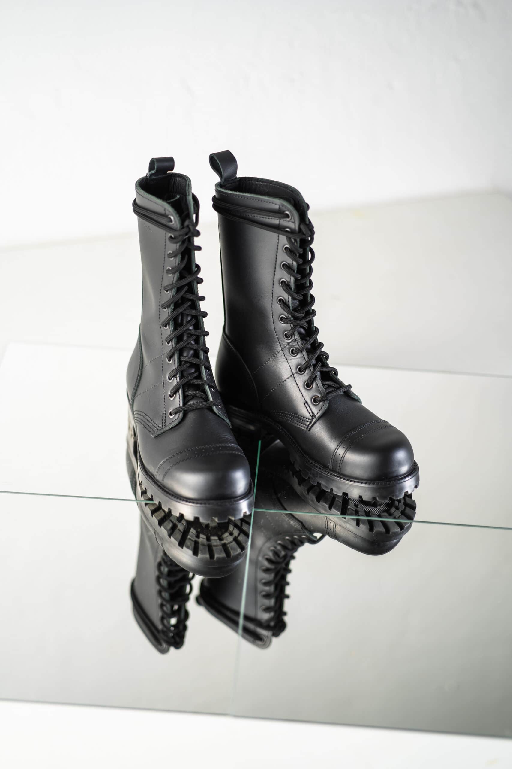 516 aka High Aviator Boots - Black